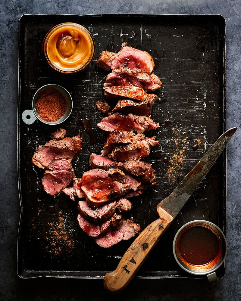 Filet mignon de porc au miel et aux épices.