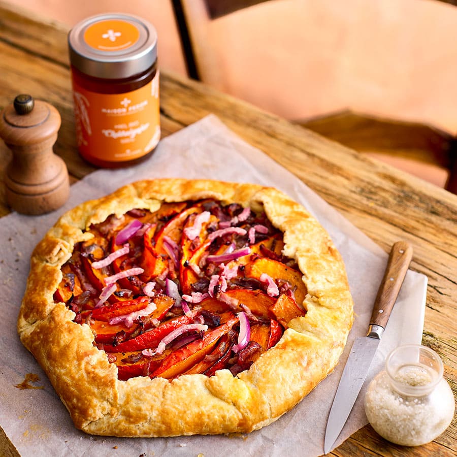 Tarte rustique au miel de châtaignier bio Maison Fedon et potimarron