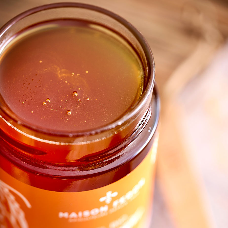 Pot de miel bio de châtaignier Maison Fedon.