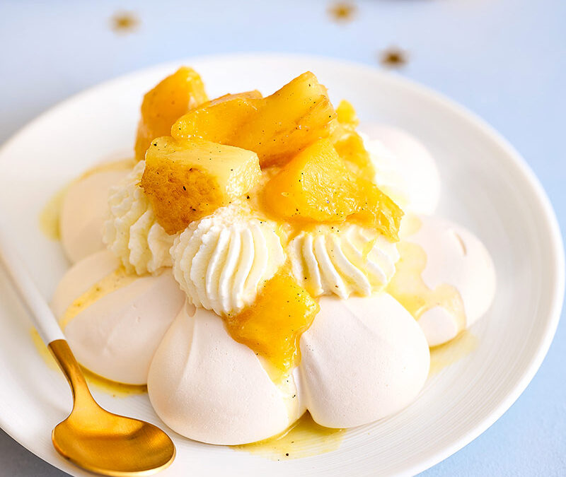Mini pavlova ananas mangue et miel