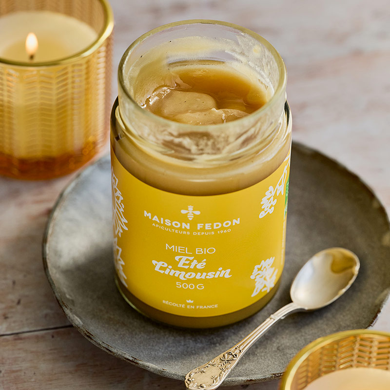 Pot de miel bio d'été limousin Maison Fedon.